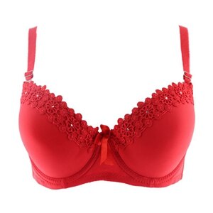 Xiushiren Sexy Push Up Bras for Women Embroidery Underwear Floral Lingerie Three Hook and Eye Padded Brassiere Underwire Bra Bh