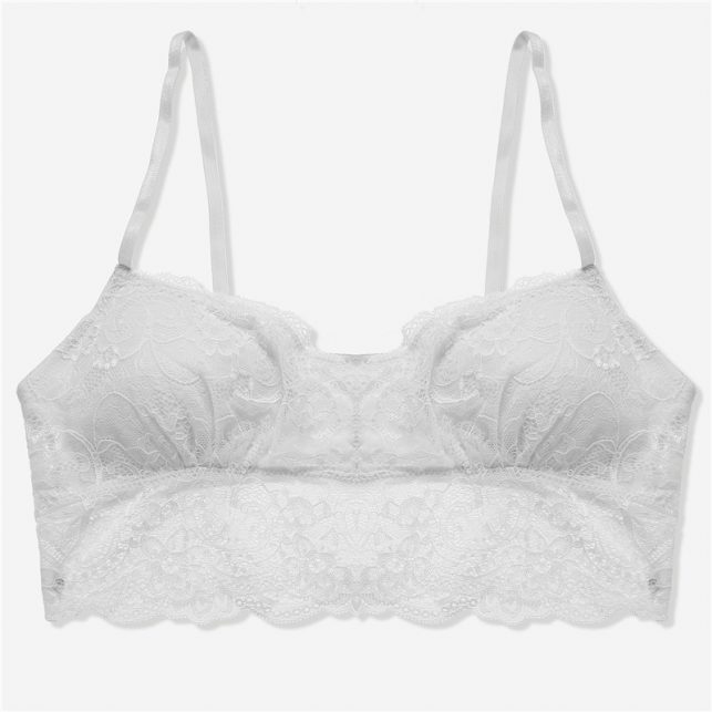 FINETOO Sexy Wireless Bralette For Women 3/4 Cup Female Lace Bra Unlined Underwear Fashion 6 Colors Backless Crop Top Lingerie