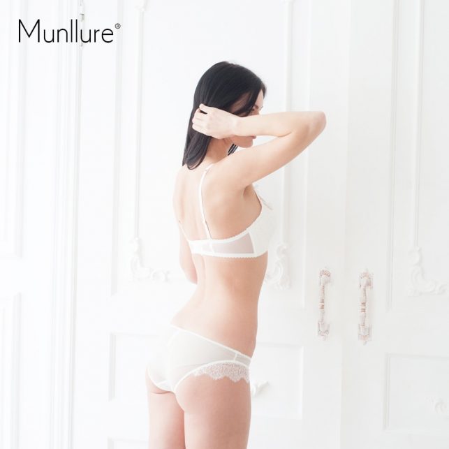 Munllure Embroidered lavender Lace Women Bra and Panty Set Convertible Straps Lingerie Set Lounge Underwear for Girl