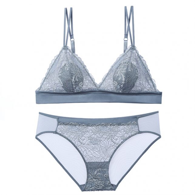 LILYMODA New Lace Sexy Bra Set Push Up Seamless Lingerie Set Women Transparent Bra + High Waist Panties Soft Underwear Set