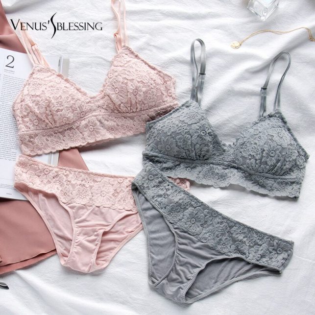 VENUS'S BLESSING Top Lingerie New Sexy Lace Women Bra Bralette Ultrathin Pure Cotton Brassiere Underwear