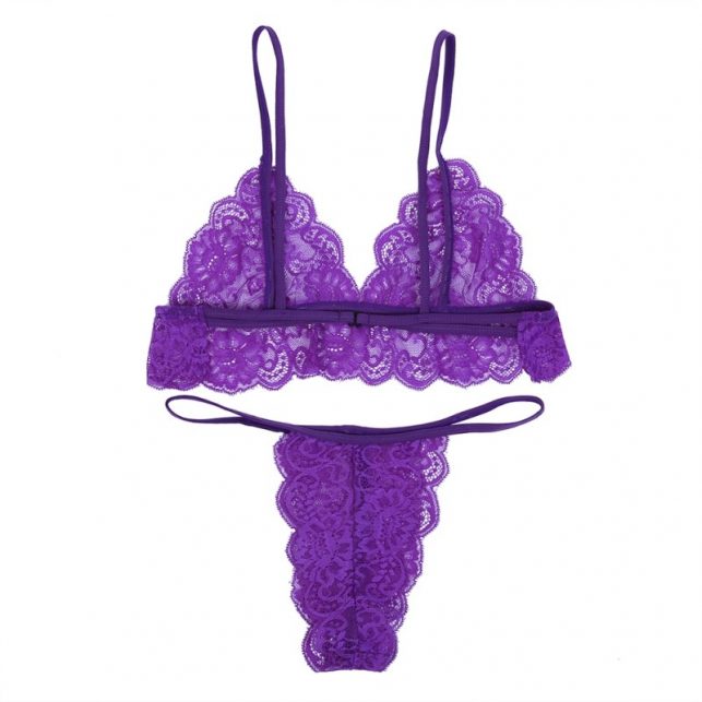 CDJLFH 2019 Women Sexy Lace Bra Set Transparent Bra High Waist G-string Underwear Suit Women Panty Lingerie Set S M L XL Size