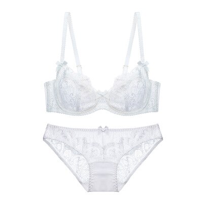 Sexy Mousse New Arrival Sexy Women Bra Set Lace 1/2 Cup Transparent Lingerie Young Girls Underwear Set High quality