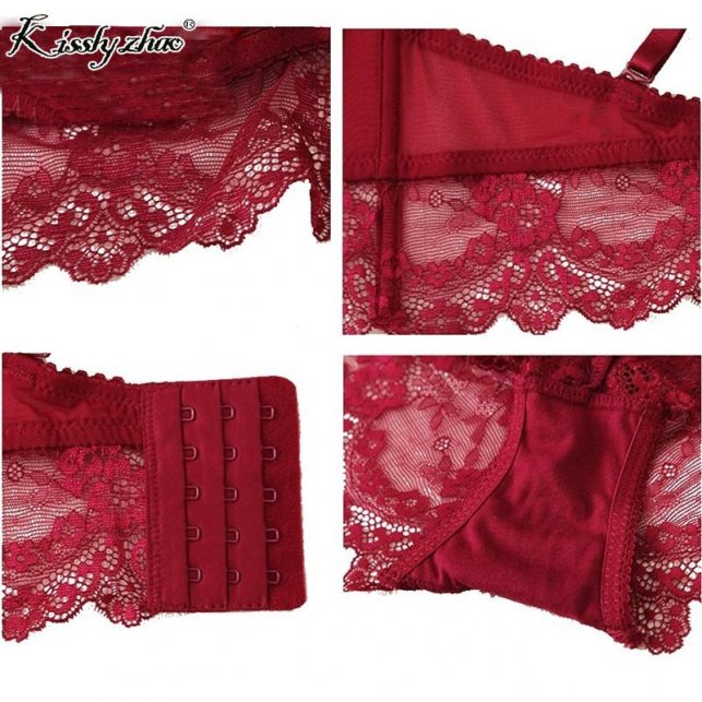 New Lace Lingerie Bra Set Women Sexy Bra Set Push Up Bras Underwear Sets Plus size Adjustable Bras and Panties Set