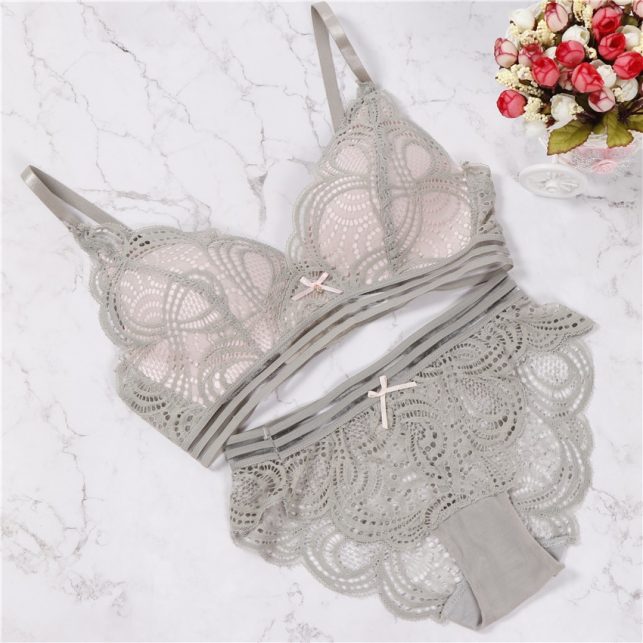 2019 fashion sexy bra underwear set triangle lace set push bra underwear soft underwear female women lingerie panty sets